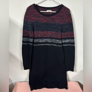 Barbour Sweater Dress US 6 Navy Blue Red Wool Knit Striped Rhosilli Women’s